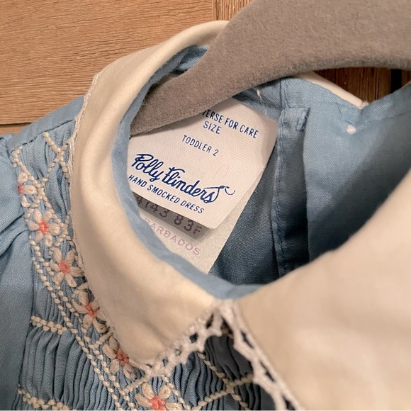 Vintage Dress POLLY FLINDERS Smocked Toddler Size 2T Hand Embroidery  Smocking - Picture 8 of 9